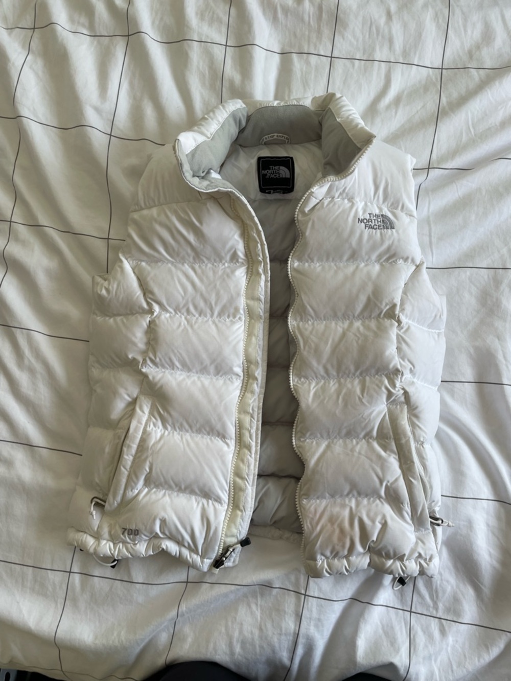 The North Face Off-White Quilted Down Puffer Vest